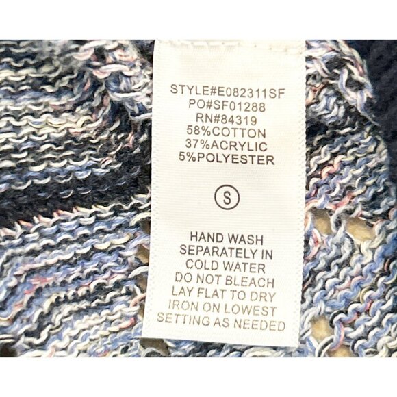 Evolution Women's Marlin Wavy Strip Sweater Blue Size S NWT - Picture 5 of 6